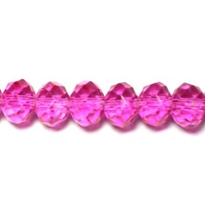 Kristalli Kiina rondelli 6x8 mm hot pink (V) 10 kpl