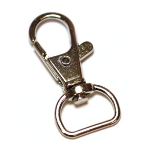 Keskikokoinen leveä pyöriväkantainen papukaija-avaimenperä platinanvärinen 37,5x17,9 mm