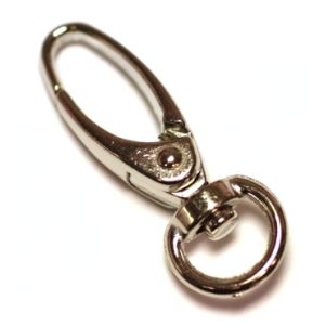 Iso tukeva pyöriväkantainen ovaalipapukaija-avaimenperä platinanvärinen n. 37x13 mm