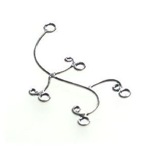 Korupohja lehvä silmukoilla 32x13 mm 925 sterlinghopeaa 1 kpl