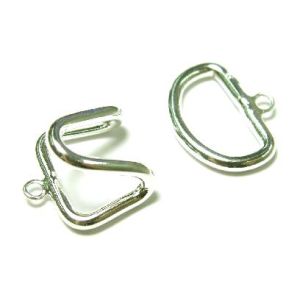 Hakaslukko taivutettu 1-rivinen hopeoitu 21x16 mm