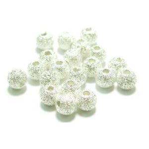 Metallihelmi kimaltava hopeoitu 4 mm 20 kpl