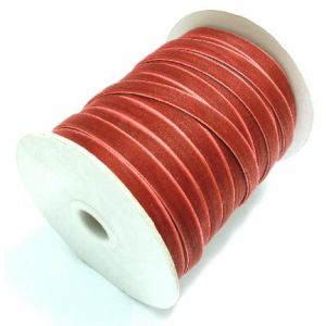 Tukkuerä samettinauha poltettu punainen 10 mm n. 45 m puola