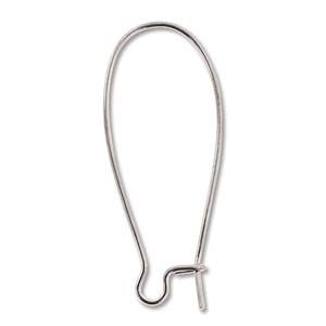 Lukittava extra pitkä korvakorukoukku hopeoitu 4 pr