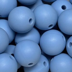 Silikonihelmi pyöreä vaalea farkunsininen