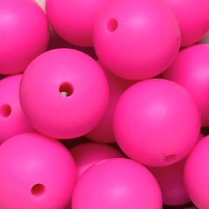 Silikonihelmi pyöreä hot pink