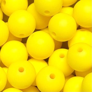 Silikonihelmi pyöreä kirkas keltainen