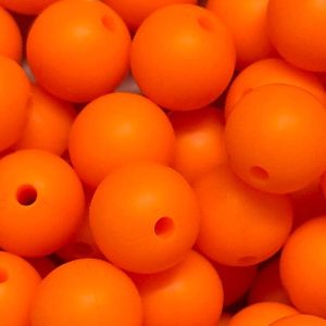 Silikonihelmi pyöreä kirkas oranssi