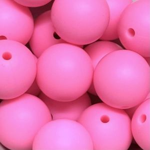 Silikonihelmi pyöreä kirkas pinkki