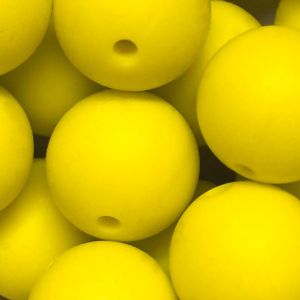 Silikonihelmi pyöreä sinapinkeltainen