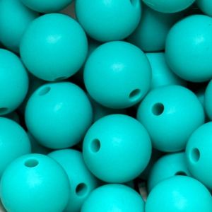 Silikonihelmi pyöreä tumma turkoosi