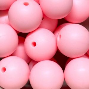 Silikonihelmi pyöreä vaaleanpunainen