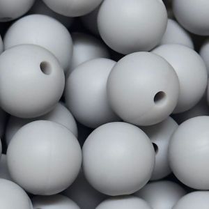 Silikonihelmi pyöreä vaaleanharmaa