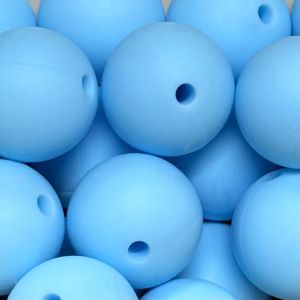 Silikonihelmi pyöreä vaaleansininen