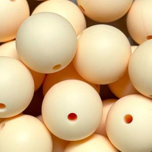 Silikonihelmi pyöreä vanilja