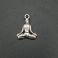 Metallimaskotti Yoga asana istuva 20x16 mm antiikkihopeanvärinen