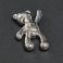 Metalliriipus roikkuva teddy/nalle 26x17 mm platinanvärinen 1 kpl
