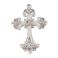 Metalliriipus iso risti "Madonna" 7,5x5 cm hopeoitu/ kirkkaat strassit 1 kpl