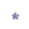 Metalliemalimaskotti pieni "kirsikankukka" violetti / kulta 16x14 mm
