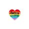 Silikonihelmi sydän "Love is Love" 25x26 mm