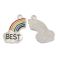 Metalliemalimaskotti jaettava Best Friends-koru sateenkaari / platina 23x38 mm