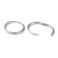 Korvakorurengas alasaranalla 18/2 mm platinoitu 925 sterlinghopeaa 1 pr