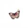 Metalliemalimaskotti perhonen vaalea / musta/ tumma pinkki / kulta 15x20 mm