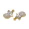 Metalliemalimaskotti pieni kettu beige / kulta 19x11,5 mm