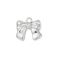 Metallimaskotti rusetti platinanvärinen 13x14,5 mm