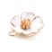 Metalliemalimaskotti hibiskus valkoinen /kulta 22x19,5x6 mm