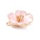 Metalliemalimaskotti hibiskus vaaleanpunainen /kulta 22x19,5x6 mm