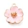 Metalliemalimaskotti hibiskus vaaleanpunainen /kulta 22x19,5x6 mm