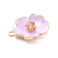 Metalliemalimaskotti hibiskus vaalea violetti /kulta 22x19,5x6 mm