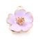 Metalliemalimaskotti hibiskus vaalea violetti /kulta 22x19,5x6 mm