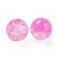 Pyöreä lasihelmi jääkukka 8 mm pink 10 kpl