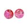 Pyöreä lasihelmi jääkukka 8 mm pink strawberry 10 kpl