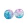 Pyöreä lasihelmi jääkukka 8 mm blue bubblegum 10 kpl