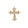 Metalliriipus keskikoinen risti "Madonna" 5,4x4 cm kullattu / kirkkaat strassit 1 kpl