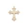 Metalliriipus keskikoinen risti "Madonna" 5,4x4 cm kullattu / kirkkaat strassit 1 kpl
