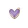 Metalliemalimaskotti sydän violetti/ kulta 16x15 mm