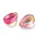Pisarahelmi litteähkö 9x6x5 mm värikäsitelty pinkki/meripihka 10 kpl