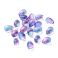 Pisarahelmi litteähkö 9x6x5 mm värikäsitelty turkoosi/violetti 10 kpl