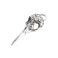 Metallimaskotti/riipus korpin pääkallo antiikkihopeanväri n. 42x12,5 mm