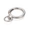 Iso pyöriväkantainen pyöreä avaimenperä platinanvärinen n. 37,3x14 mm