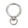 Iso pyöriväkantainen pyöreä avaimenperä platinanvärinen n. 37,3x14 mm