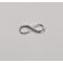 Metallimaskotti/riipus/linkki "infinity" hopeanvärinen 24x8 mm