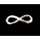 Metallimaskotti/riipus/linkki "infinity" hopeanvärinen 24x8 mm
